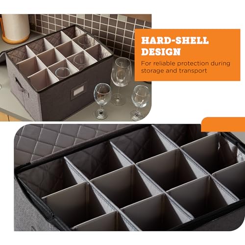 Wine Glass Storage Case (Gray / 1 Pack Wine Glass Storage)