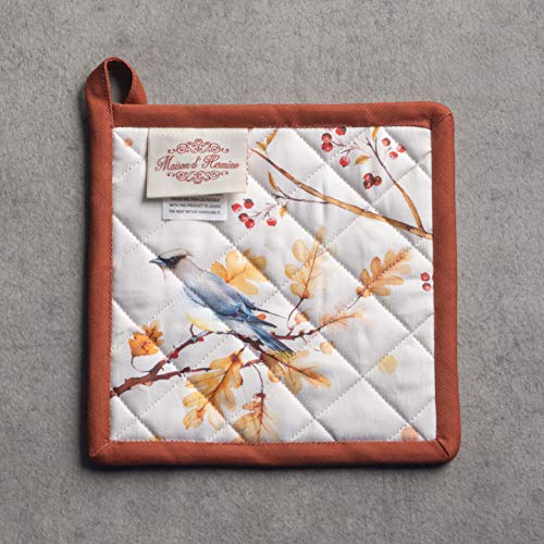 Pot Holders 100% Cotton Potholders (112 - Oak Leaves / 8" x 8" (Pot Holder Pack of 2))