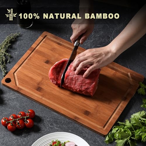 Wood Cutting Boards for Kitchen (Brown / 18"L x 12"W)