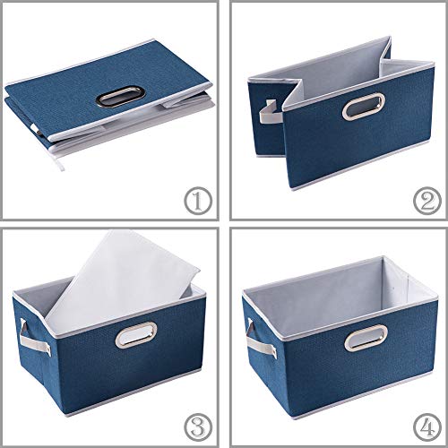 Fodable Storage Bins for Closet [3 (Royal Blue / Medium(3-Pack))