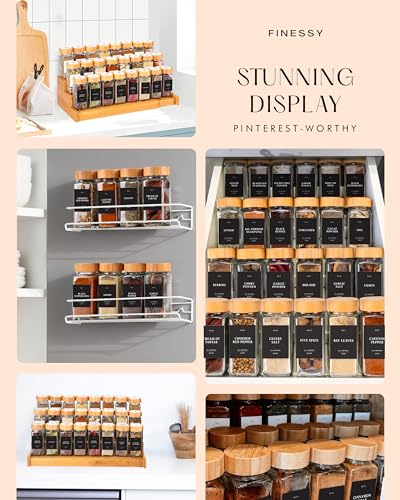 Thick, Empty, Square Glass Spice Jars With Bamboo Lids, 4oz 24 Pack (4 Count)