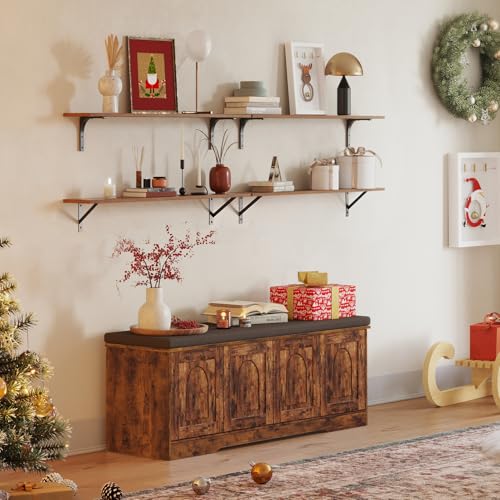 Long Wall Shelves (Rustic Brown / 55.1 Inch)