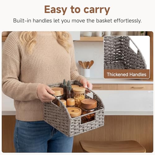 Wicker Baskets for Organizing (Gray(Paper Rope) / 2x 8½"L x 10"W x 7½"H)