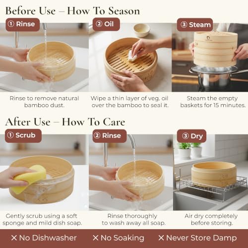 Bamboo Steamer Basket 12