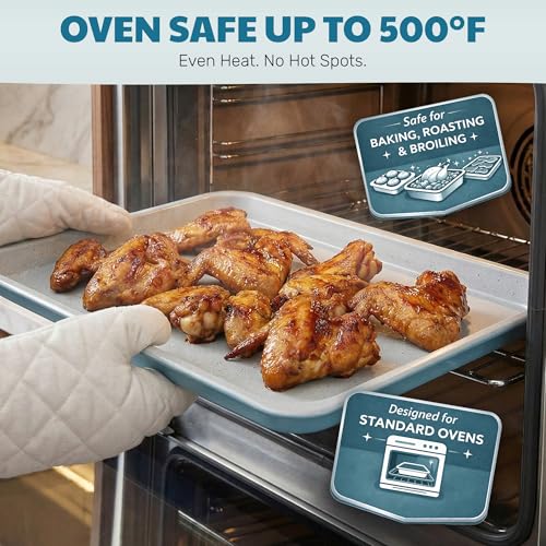 Nonstick Bakeware Set 6 Pc Stackable (Blue / Gray)