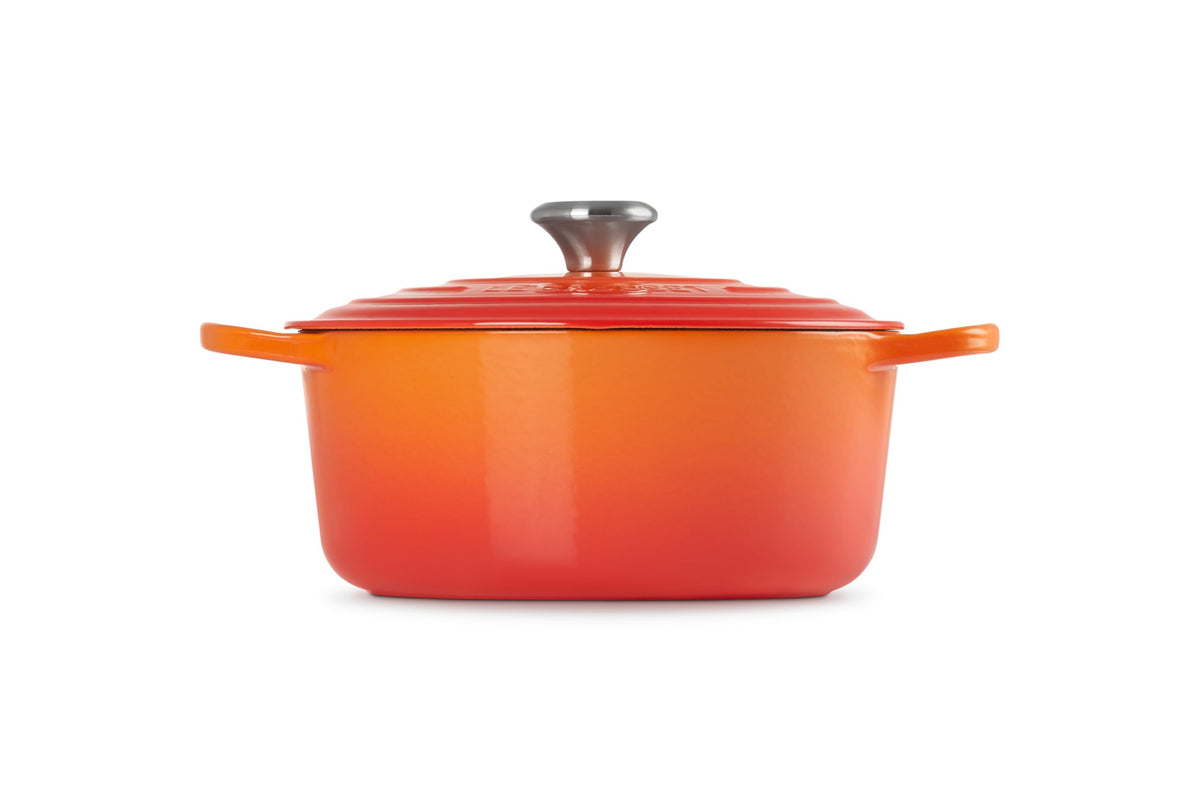 Enameled Cast Iron Round Dutch Oven (Flame / 5.5 Qt)