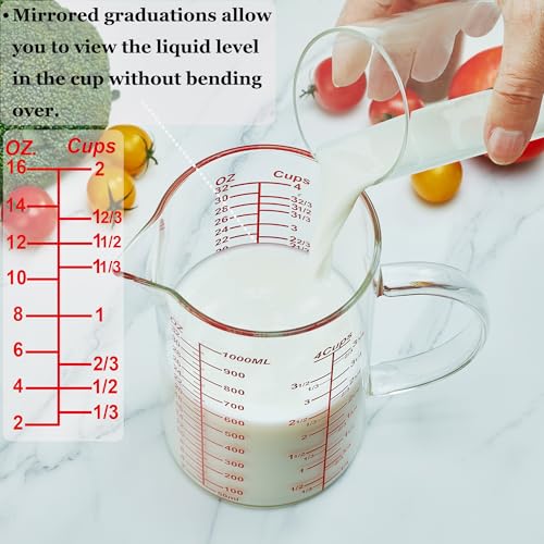 Ackers Mirror Scale Glass Measuring Cup (16OZ Mirror Graduated)