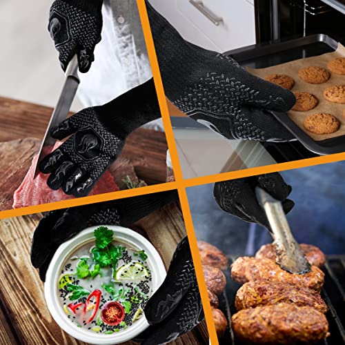 BBQ Gloves 1472F Heat Resistant Non (Black)