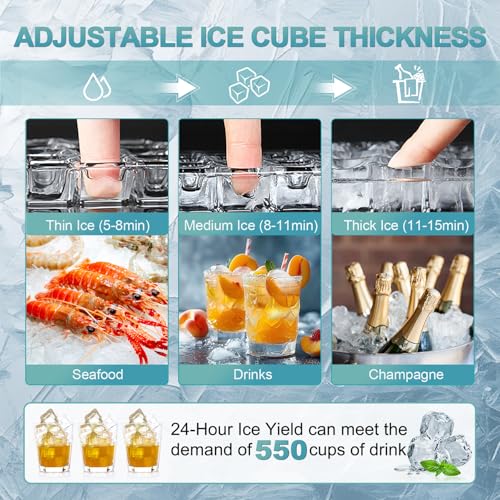 260 lbs High Output Commercial Ice Maker Undercounter Self