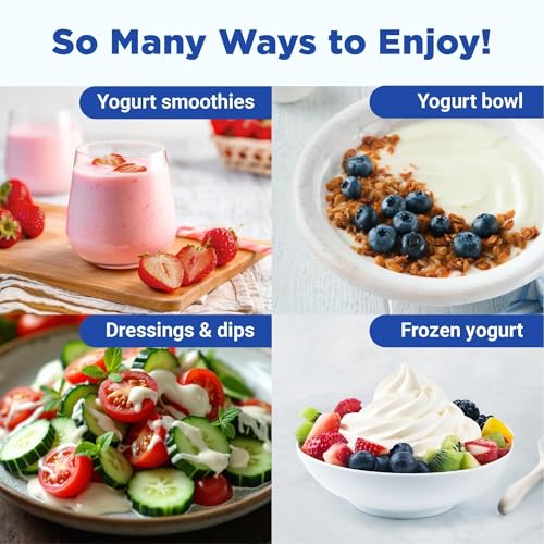 Probiotic Yogurt Maker with Adjustable Time & Temperature Control (With Two 1-Quart Containers)