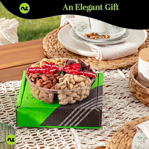 Mixed Nuts Gift Basket (3. Classic Red Ribbon - (4 Piece Assortment))