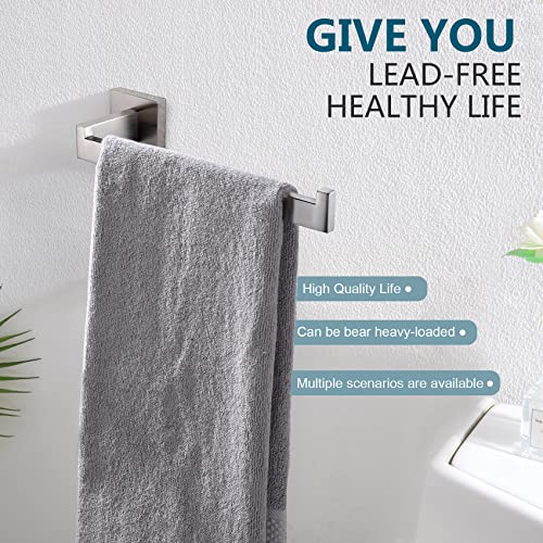 Hand Towel Holder Brushed Nickel Towel Bars Stainless Steel Bathroom Hardware Kitchen Paper Towel Holder Wall Mount (Brushed Nickel)