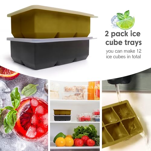 Silicone Ice Cube Trays (Dark Gray and Army green)