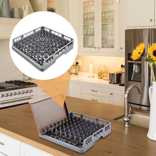 2 Pack Commercial Dishwasher Tray Rack (Gray / Peg Dish Opening)