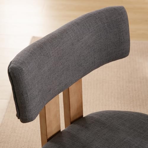 Dining Chairs Set of 6 Linen Fabric Diner Chairs Farmhouse Wood Chairs for Kitchen and Dining Room (6 Count)