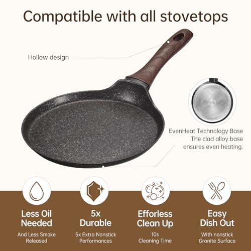 8 Inch Nonstick Crepe Pan (8 INCH（Brown）)
