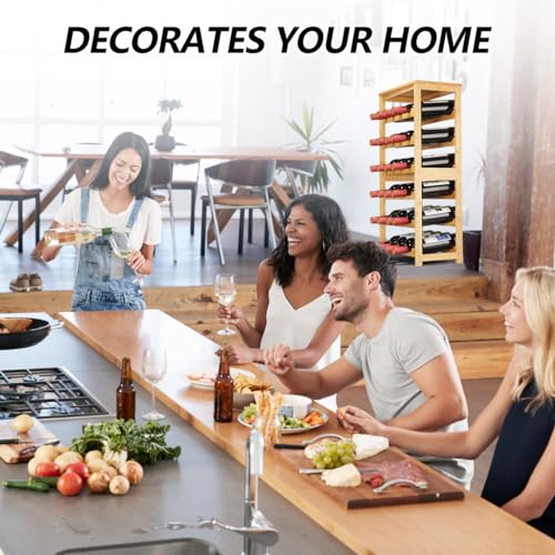 Wine Rack 24 Botttle Freestanding Floor (6 Tier Natural)