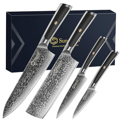Damascus Kitchen Knife Set 4 Piece (Set of 4)
