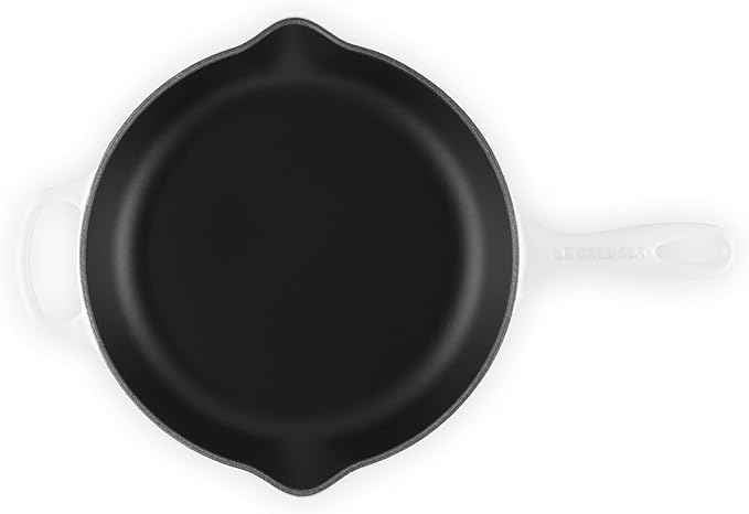 Le Creuset Enameled Cast Iron Signature Iron Handle Skillet, 10.25", White