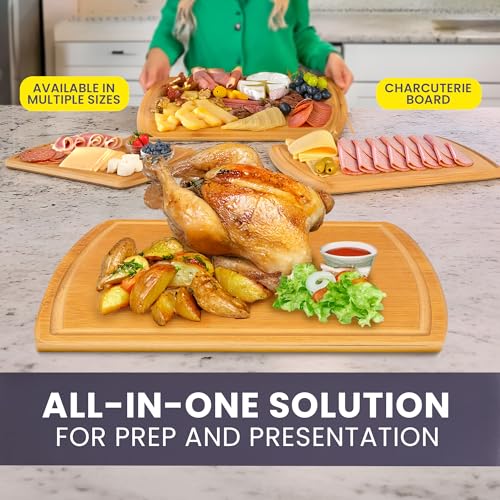 Glue Free Surface™ 2XL Extra Large Bamboo Cutting Board Set of 4 (Glue-Free Surface - Round)