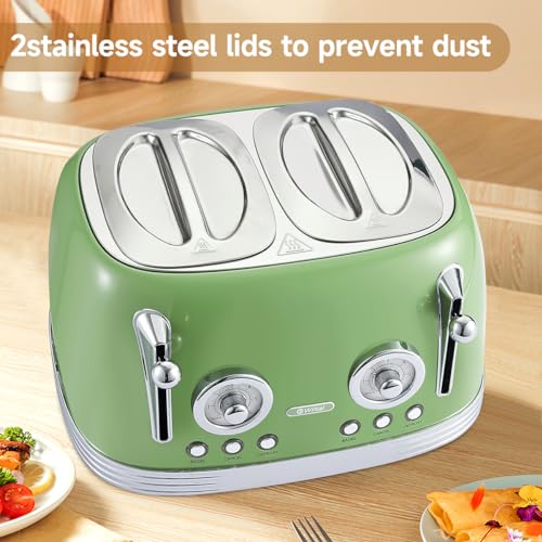 4‑Slice Retro Green Toaster Model TR03 (Green - 4 Slice)
