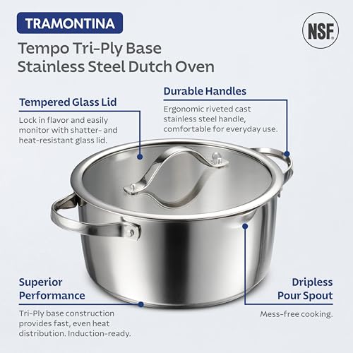 Tempo Tri Ply Base Stainless Steel 5 (Dutch Oven / 5.3 Quarts)