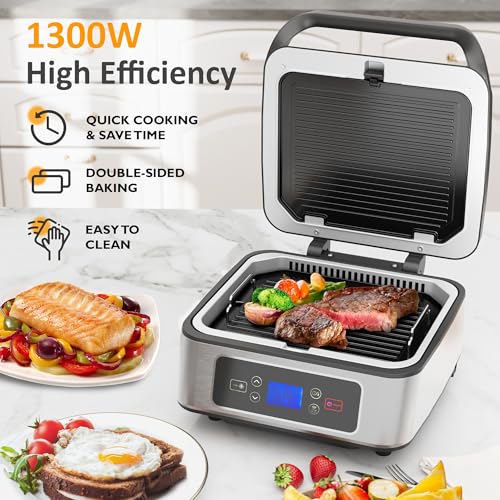 1300W Smokeless Grill Indoor with Auto (White)