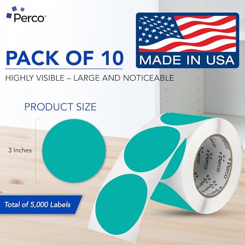 Teal Perforated Round Circle Dot Sticker 3 (Teal / 3 Inch)