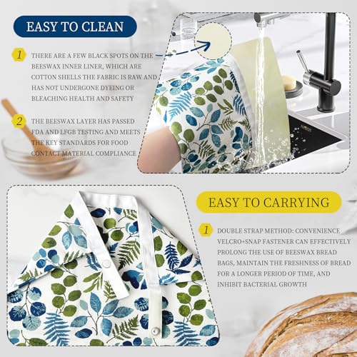 Reusable Beeswax Bread Storage Bag (Lemons & Leaves)