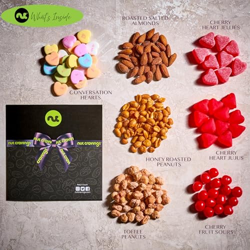 Mixed Nuts & Heart Candy Gift Basket