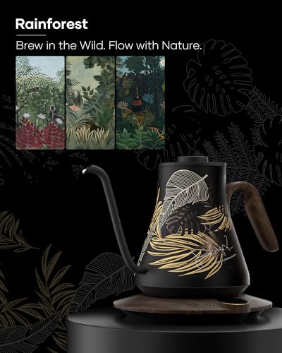 FLOW B9 Gooseneck Electric Kettle ±1°F Temperature Control (Rainforest)