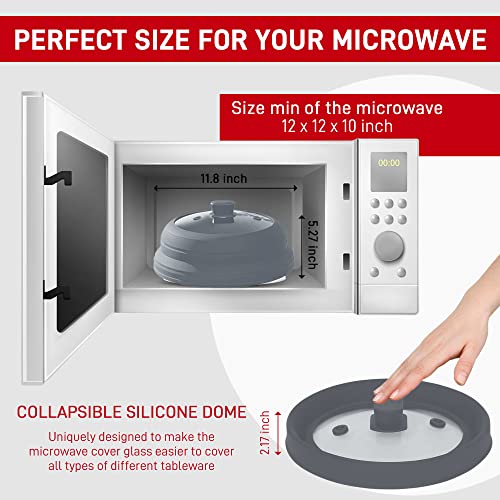 Microwave Splatter Cover Glass 10 Inch (GREY)