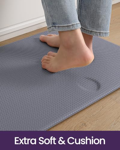 Kitchen Floor Mats Cushioned Anti Fatigue (Grey / 86"l X 23"w X 0.4"th)