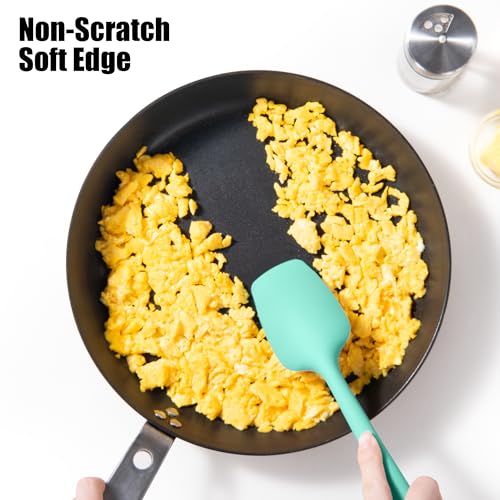600°F Heat Resistant Silicone Spatula Scrapers (Set of 3 / Aqua Sky)