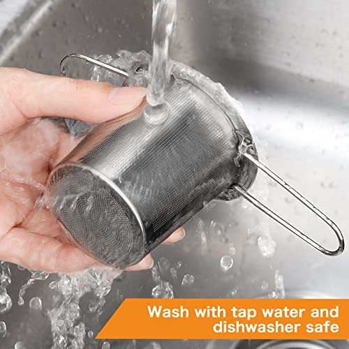 Tea Infuser Evmliy Stainless Steel Tea Strainer Sitting in Mugs (1Pack)