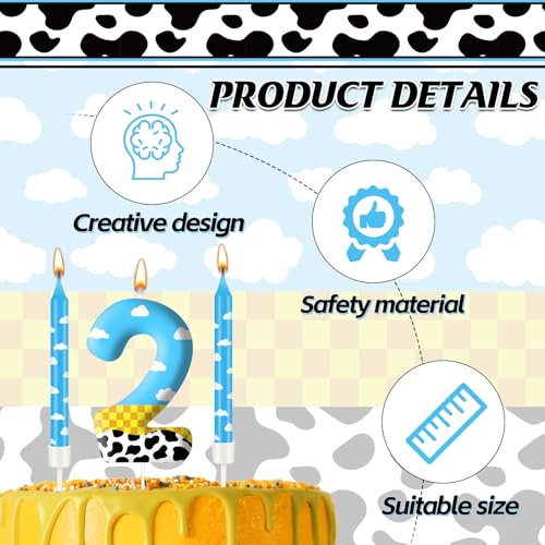 13PCS Toy Inspire Game Story Birthday Candles Set for Kids (Blue+White+Yellow+Black / 2)