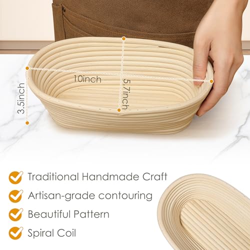2 Pack Oval Banneton Proofing Basket Set (2 Count)