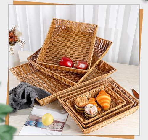 Poly Wicker Bread Basket (16 inches 2 Pack)