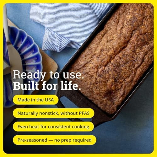Pre Seasoned Cast Iron Loaf Pan (2 Piece Loaf Pan Set)