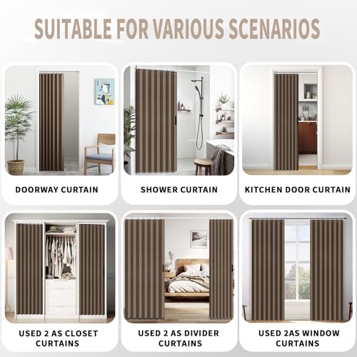 Doorway Curtains (Brown / 52"W x 78"L (Pack of 1))