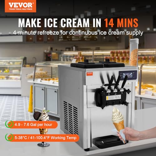 Commercial Ice Cream Machine (New Countertop 3 Flavors Flagship Model)