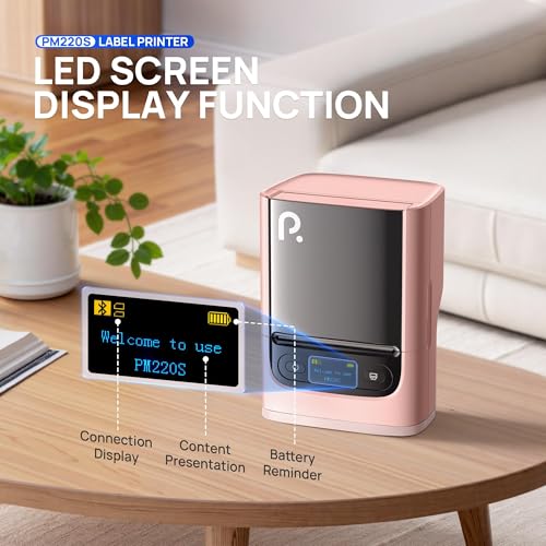 PM220S Label Maker Machine with Tape (Pink)