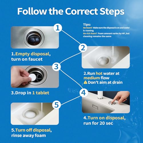 Garbage Disposal Cleaner and Deodorizer Tablets 20g 1 Year Supply Sink Cleaner (12 Count)