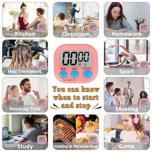 Digital Kitchen Classroom Timers for Kids Cooking 6pcs Blu Grn Pk (6 Count)