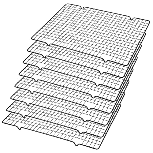 8 Packs Cooling Racks 16"x10" Baking Rack for Cooking and Baking (Black)