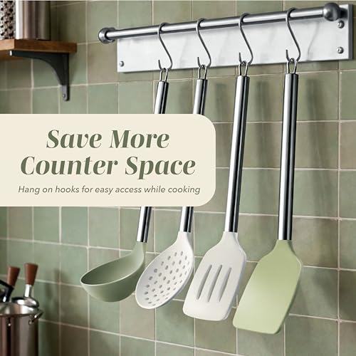 Silicone Cooking Utensils (Green / 10 Pieces)