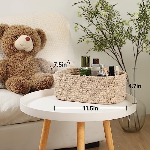 Small Storage Baskets for Organizing (3pcs-L11.5xW7.5xH4.7" / Brown)