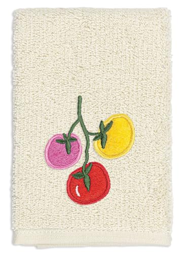 MÜkitchen SCRUBSY 100% Cotton Kitchen Dish Cloth with Built in Scrubber (Cherry Tomatoes / 12X12)