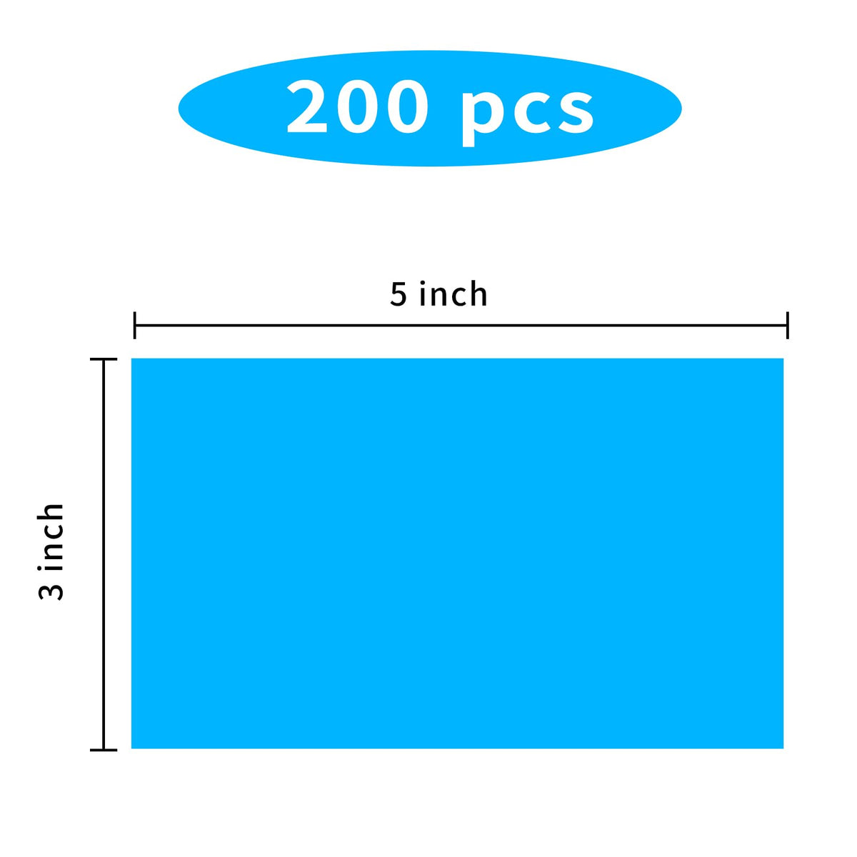 3"X5" Rectangle Colored Labels (Blue / 3*5 inch)