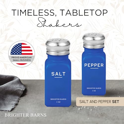 Blue Salt and Pepper Shakers Set by Brighter Barns (Blue)